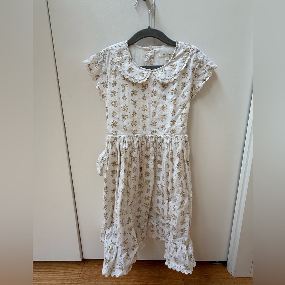 Noralee Betty Dress in petite flower green size 8 EUC